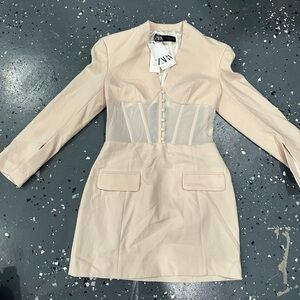 Zara Blush Long Sleeve Dress